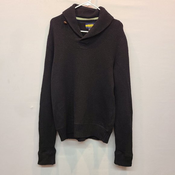 Ralph Lauren Other - Ralph Lauren Rugby Sweater Black Wool Elbow Patches Mens Medium Pullover